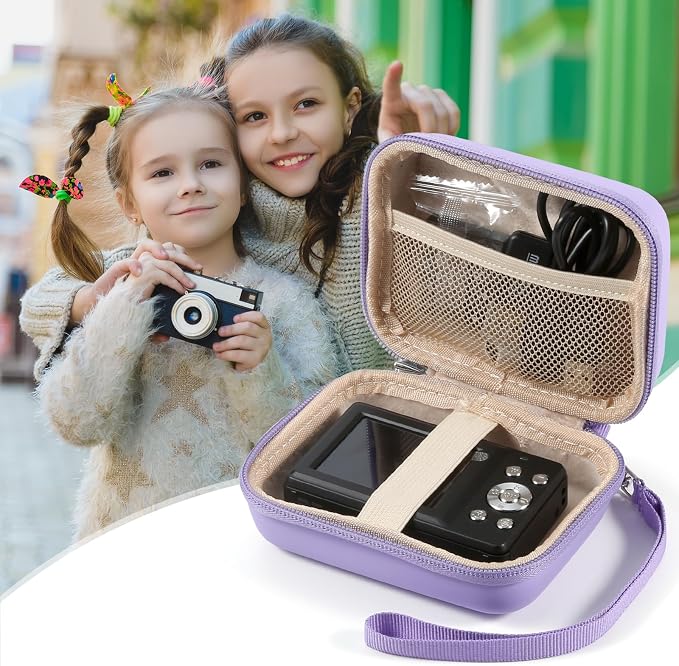 Digital Camera Case for AbergBest 21 Mega Pixels 2.7" LCD Rechargeable HD/Kodak Pixpro/Canon PowerShot ELPH 180/190/Sony DSCW800/DSCW830 Cameras, Travel Carrying Protective Case for Camera- Purple - Image 2