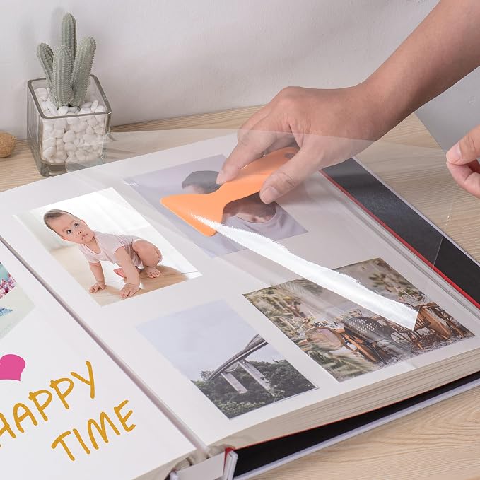 Super Large Photo Album Self Adhesive Scrapbook Album for 4×6 5×7 8×10 10×12 or Bigger Pictures DIY Magnetic Linen Cover Album 80Sheets/160Pages DIY Photo Album(White) - Image 3
