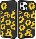 (2in1 for iPhone 13 Pro Max Case Sunflower for Women Floral Girly Phone Cover Cute Flowers Design with Slide Camera Cover Protective Flower Fashion Cases for Apple 13 Pro Max 6.7'' by Goocrux
