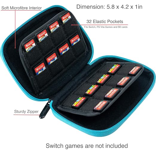 ButterFox 32 Switch Game Case for Nintendo Switch, Switch Game Card Storage Holder or SD Memory Card Case (32 Blue/Black) - Image 2