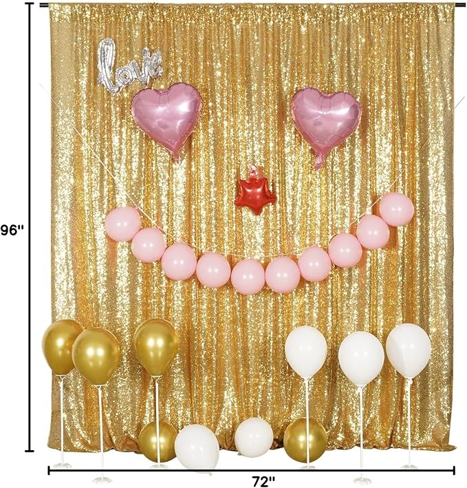 Poise3EHome Gold Sequin Backdrop, 6FT x 8FT Glitter Curtain for Weddings, Parties, Photo Booth Decor - Image 10
