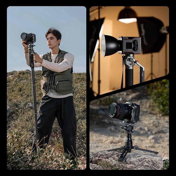 SmallRig 166.5cm / 65.6" Carbon Fiber Monopod for Camera, Compact Camera Monopod with One-Touch Height Adjustment, Max. 5kg Playload Ball Head, Storage Size of 68cm / 26.8", Weighs 1.72kg / 3.8lb - Image 8