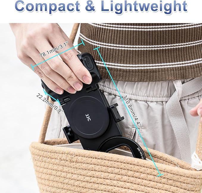 67mm Magnetic Phone Lens Filter Mount with Phone Camera Grip Kit Accessories for iPhone 17 Air 16 15 Pro Max,Filter Adapter Set w Cold Shoe & 1/4'' Hole Pull-Out to Fit Pro Max Plus(No Filters Include - Image 5