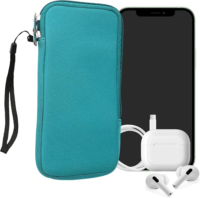 kwmobile Universal Phone Pouch Size XL - 6.7/6.8" - Neoprene Smartphone Pouch with Zip - Water-Repellent Mobile Phone Case - Sleeve in Turquoise by kwmobile