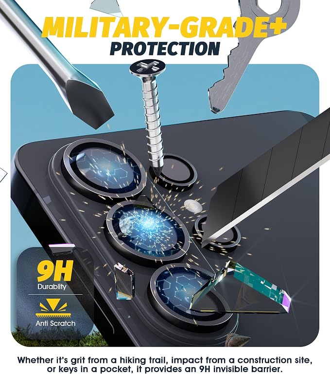 Orzero (2 Sets) Camera Lens Protector for Samsung Galaxy S26 Ultra, [EZ Install] [Case-Friendly] 9H Tempered Glass CD Pattern Lens Cover, Military-Grade Shockproof, HD Clarity Anti-Glare (Black) - Image 4
