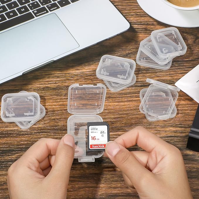 15Pcs SD/SDHC Memory Card Case Holder, Standard SD Plastic Storage Boxes, Clear Compact - Image 4