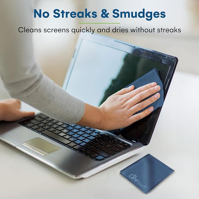 Care Touch Microfiber Cleaning Cloths, 6 Pack - Cleans Glasses, Lenses, Phones, Screens, Other Delicate Surfaces - Large Lint Free Microfiber Cloths - Eye Glass Clean Cloths - 6" x 7" (Navy Blue) - Image 4