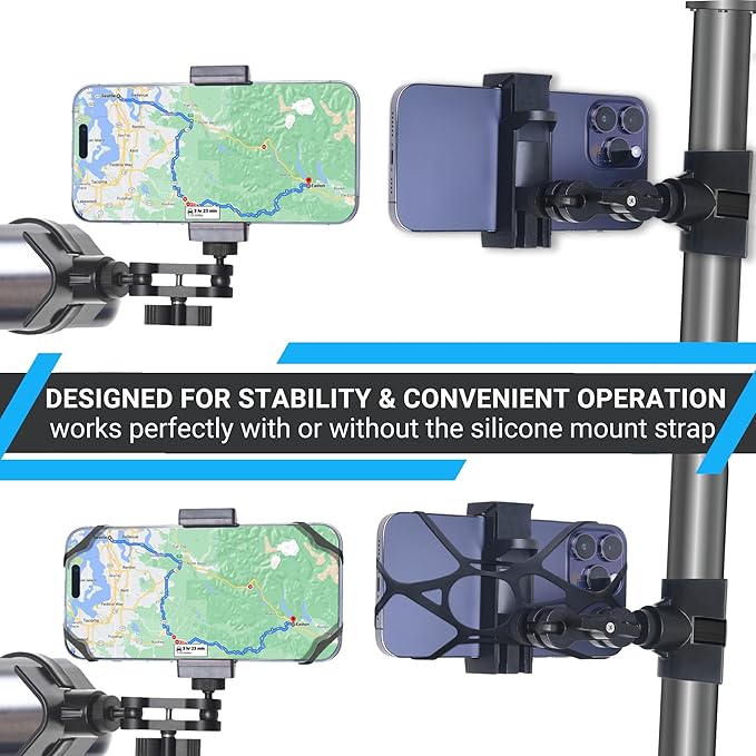 CamKix BarGrip Phone Mount for UTV Roll Bars of All Shapes - Compatible with Polaris, CanAm, Honda, Kawasaki, Wildcat - 360° Rotation for 1"-2" Cages RZR, UTV Smartphone Accessories - Image 6