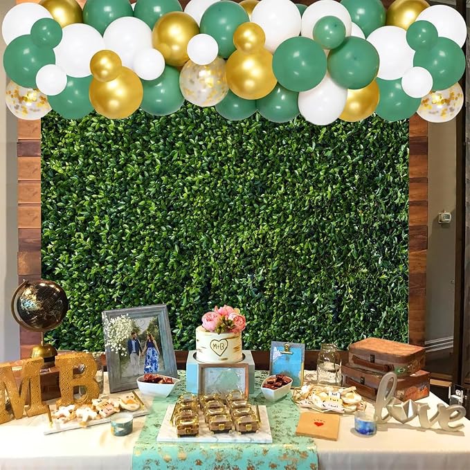 Nature Spring 3D Green Leaves Theme Photo Background Wedding Birthday Party Newborn Baby Shower Photography Backdrops Zoo Decor Shoot Props Bannner (8x8 FT) by HQM