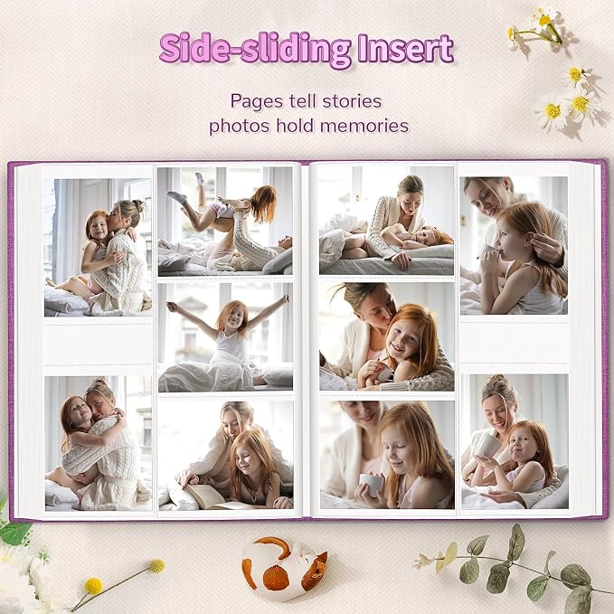 Artfeel Photo Album 4x6 with 600 Pockets,Slip-in Picture Albums,Linen Cover Memory Book with Front Window,White Page Vertical Photo Book for Wedding,Family,Anniversare,Baby,Vacation - Image 5