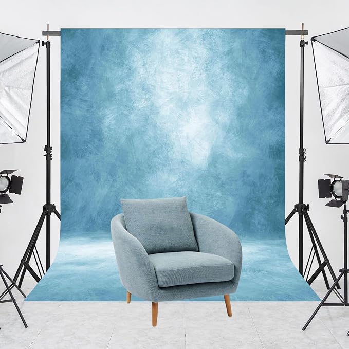 Abstract Photography Backdrop for Photoshoot 8x10ft, Light Blue,No Stand | Professional,Polyester Fabric,Roller Pocket on Top,Vintage Portrait Photo Props Booth Background,Photoshoot Studio - Image 4