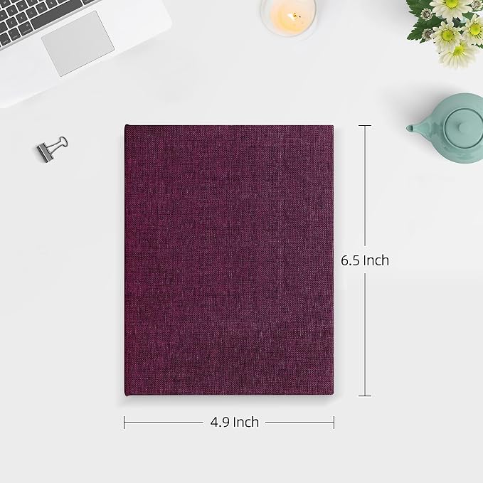 Mublalbum 2 Pack Small 4x6 Photo Album, 52 Pockets, Linen Cover,Purple | Linen Cover, Portable Mini Picture Book, Holds 52 Vertical Pockets for Artwork Postcards, Picture Storage - Image 2