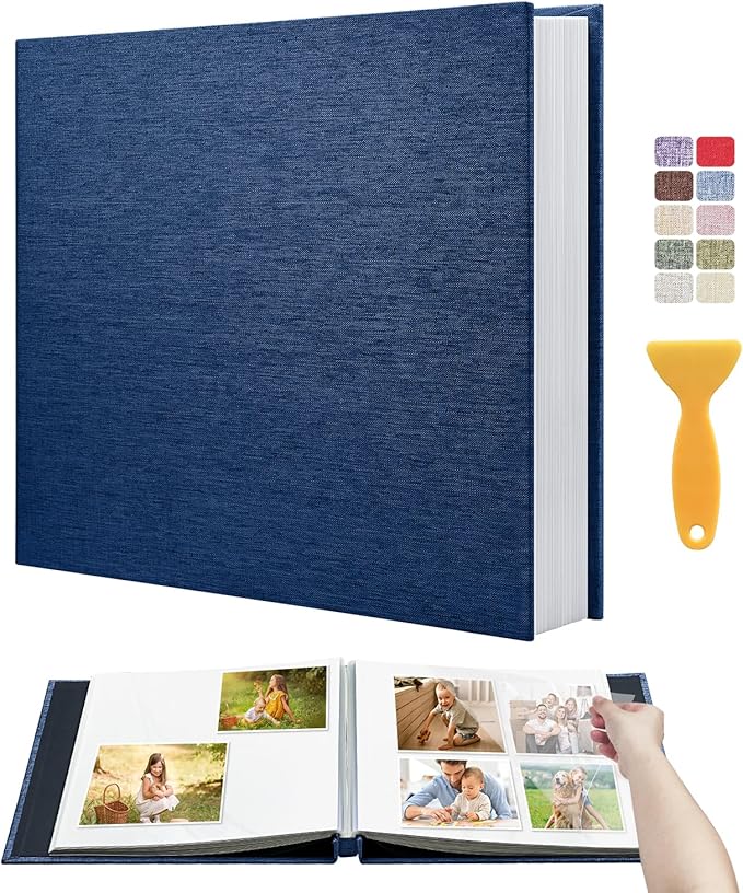 Large Photo Album Self Adhesive Scrapbook Album for 4x6 5x7 8x10 Pictures DIY Photo Book as Scrapbooking Supplies Kits, Birthday Gifts for Women Mom Wedding Baby Family Travel by HenPisen