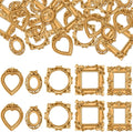 Vicenpal 40 Pcs Gold Mini Vintage Picture Frames Bulk | Small Vintage Photo Frames, Antique, Resin, Baroque, Ornate, Cute Wallet Size, for DIY Jewelry Gifts Christmas Wedding Decor by Vicenpal