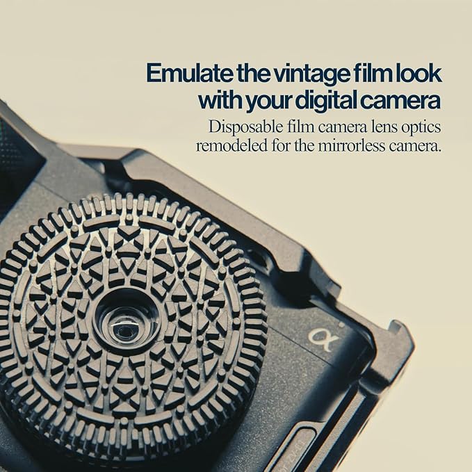 Original Retropia Repurposed Disposable Camera Mirrorless Lens | Unlimited Instant Film-Look Photos | Compact Pancake Lens, 32mm Focal Length & Fixed f/11 Aperture (Sony E-Mount Mirrorless Compatible) - Image 3