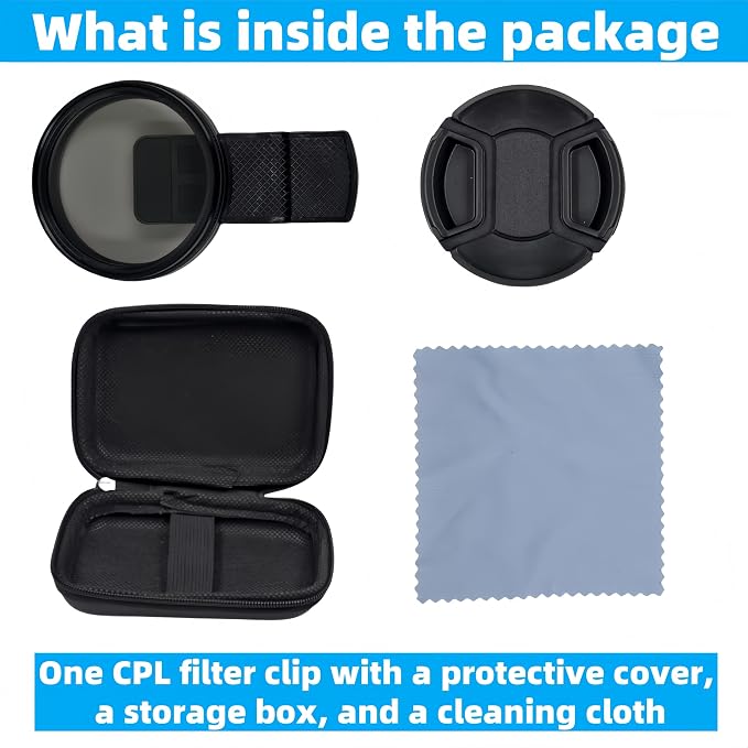 52mm Clip-on CPL Phone Camera Lens Filter, Universal Polarizing Filter with Clip Kit, Compatible with iPhoneSamsung/Android Smartphones - Image 4