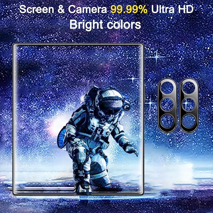 Ferilinso Screen Protector for Samsung Galaxy Z Fold 6, Tempered Glass Back | 3 Pack, 9H+ Hardness, Military-Grade Shatterproof, Case Friendly, Easy Installation Bubble Free, with Camera Lens Protector - Image 6