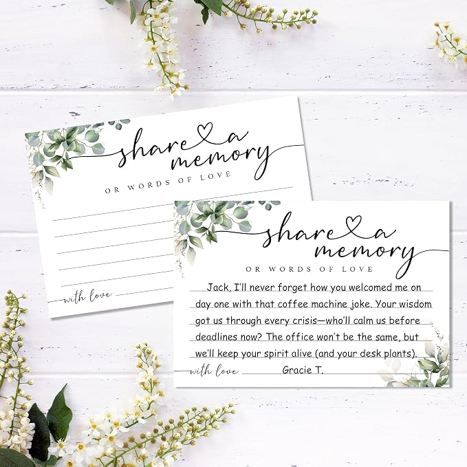 Share A Memory Cards for Celebration Of Life - Set of 50 Memorial Cards for Weddings, Anniversaries, Memorials, Funerals, Birthdays, Graduation, Retirement, Going Away -A01 - Image 5