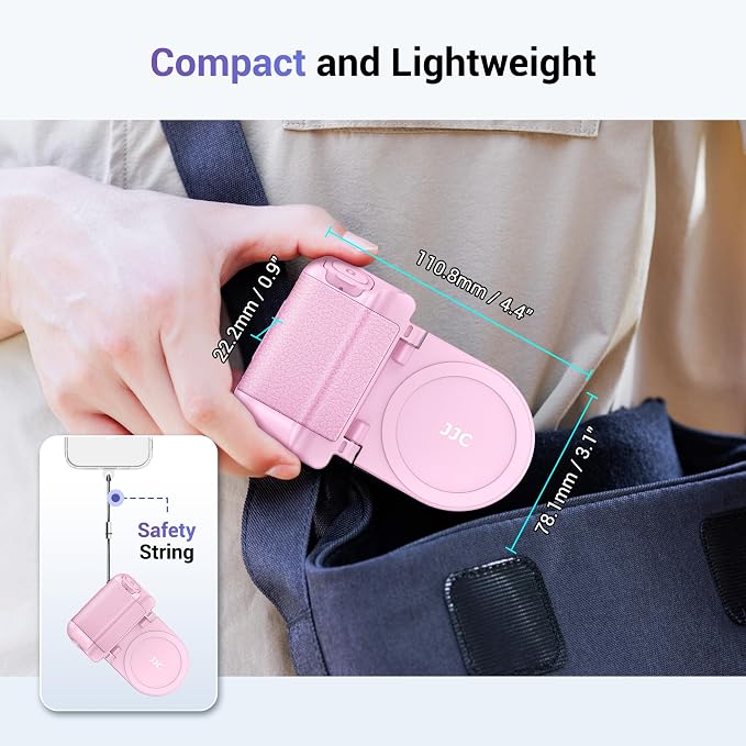 JJC Magnetic Phone Camera Grip Handle with Remote for MagSafe iPhone, Pink | Camera Handle Bluetooth Bracket for iPhone Air 17 16 15 14 13 12 Pro Max MagSafe Case, Ideal for Photography/Video/Vlogging - Image 8