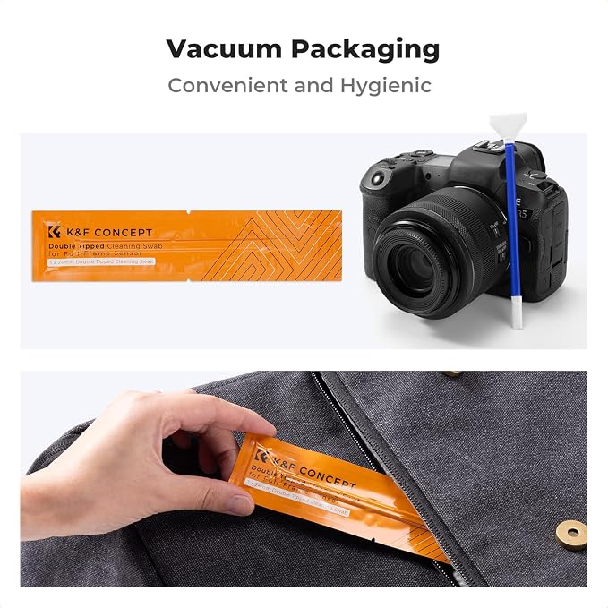K&F CONCEPT 24mm Full-Frame Sensors Cleaning Swabs,with 5 Pack Swabs | Vacuum Sealed,Clean Camera Sensor and Viewfinder, Multi-Device Use, Precision Cleaning,for Nikon Sony Canon Camera Clean,MA01 - Image 7