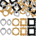 Vicenpal 40 Pcs Black, Gold, Silver Mini Vintage Picture Frames Bulk | Small Vintage Photo Frames, Antique, Resin, Baroque, Ornate, Cute Wallet Size, for DIY Jewelry Gifts Christmas Wedding Decor by Vicenpal