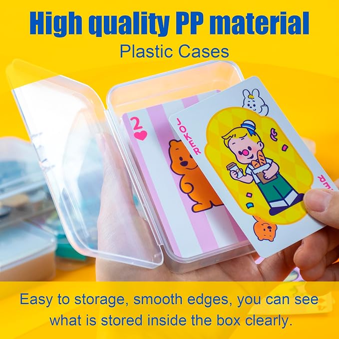 JINUPHION 8 Pcs Playing Card Case, Small Clear Box, Plastic Deck Box, Card Deck Holder, Game Card Storage Organizer (8 pcs Standard) (No Cards) - Image 4