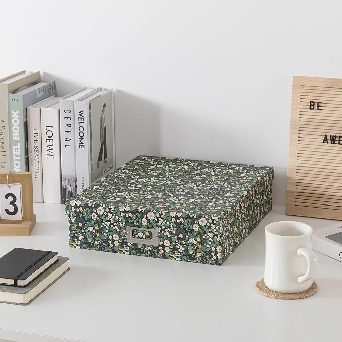 Soul & Lane - Floral Photo Storage Box, 14.8 x 13 x 3.7 In, Forest Blossom | Large Scrapbook Keepsake Memory Organizer with Lid, Decorative Cardboard Storage for Photos, Letters, Albums and Papers - Image 4