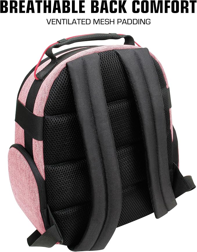 USA Gear Portable Camera Backpack for DSLR with Customizable Accessory Dividers, Weather Resistant Bottom and Comfortable Back Support - Compatible with Canon, Nikon, Sony, Fujifilm, and More (Red) - Image 9