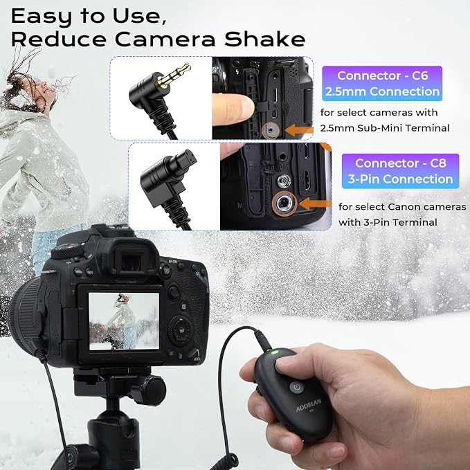 Upgraded Rechargeable Wireless Camera Remote Control Shutter Release | for Canon EOS RP, R6 Mark II, Rebel T7, T6, T5, T3, SL2, R5, R8, R10, R100, 5D Mark II III IV, 6D Mark II, 7D Mark II - Image 7