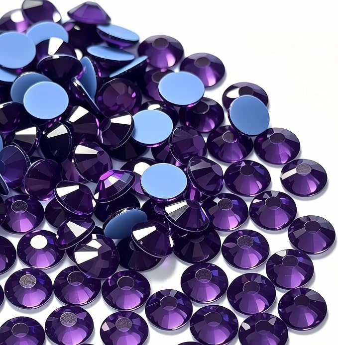 Jollin Hotfix Rhinestones Flatback Crystal Gems 2.4mm SS8, Tanzanite | 2880pcs Hot Fix Crystals Glass Rhinestones for Bedazzling, Crafting, Clothes, Shoes & Accessories DIY Decoration by Jollin