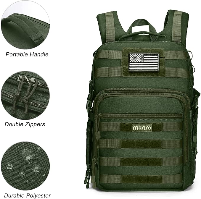 MOSISO Camera Backpack, DSLR/SLR/Mirrorless Tactical Camera Bag Case | Photography Bag with Laptop Compartment Compatible with Canon/Nikon/Sony, Army Green - Image 5