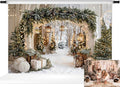 Kate Christmas Arch Door Backdrops Winter White Snow Land Photo Background Party Supplies Stduio Props, 10x6.5ft by KateBackdropforPhotography