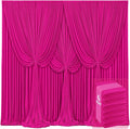 6 Panels Hot Pink Backdrop Curtains for Wedding Party Wrinkle Free Backdrops Curtain Drapes Fabric Decorations Fuchsia Photo Back Drop for Baby Shower Photography Stage Reception 30ft(W) x 12ft(H) by Tao-GePartyDecorations