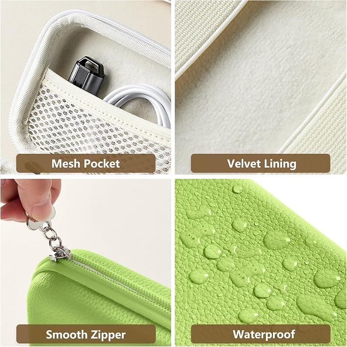 Digital Camera Case for KODAK PIXPRO FZ55/FZ45, Case Only, Green | Fits CAMKORY DC403 and Canon PowerShot ELPH 360 HS Compact Digital Cameras, Small Hard Shell Camera Pouch with Mesh Pocket - Image 6