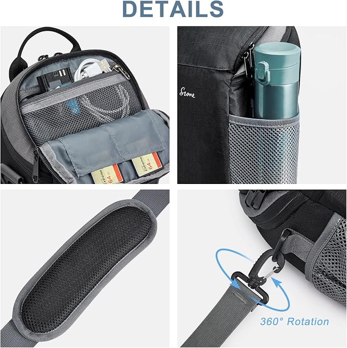 S-ZONE Camera Bag DSLR/SLR Waterproof Camera Case for Photographers Holster Compatible with Nikon Canon Sony | Strong Buckle,Rain Cover,Compatible with Nikon Canon Sony - Image 7