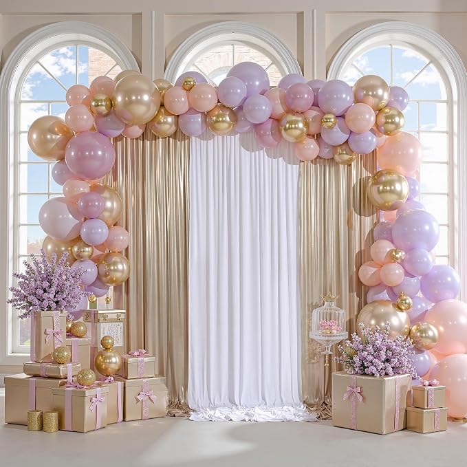 10x10ft Thick Champagne Glitter Backdrop Curtain Panels for Parties, Wrinkle Free Sequin Sparking Photo Backdrop Drapes, 2 Panels 5x10ft Shimmer Back Drop Cloth for Wedding Birthday Photography - Image 9
