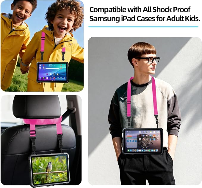 3 Pack Adjustable Shoulder Strap, iPad Strap Nylon Neck Lanyard (Purple) - Image 4
