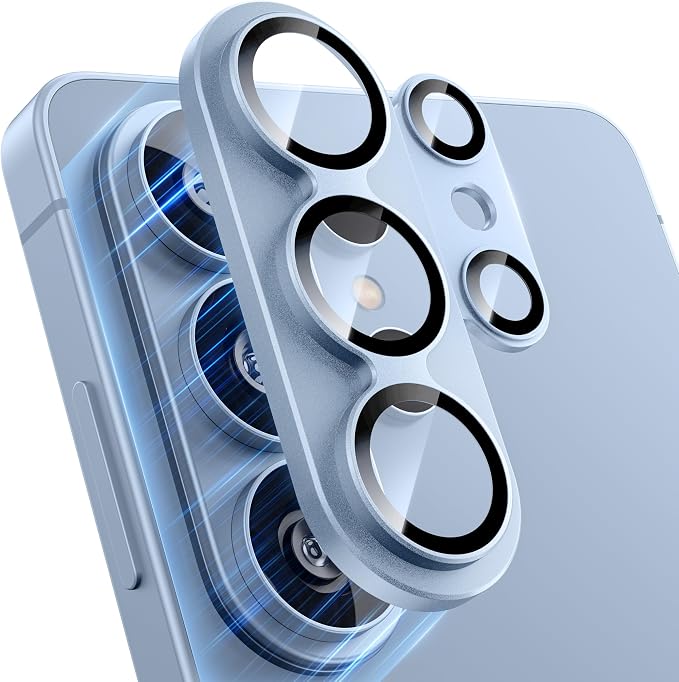 WSKEN for Samsung Galaxy S26 Ultra Camera Lens Protector - Full Coverage | Military Grade Shatterproof, Matte Alloy, Tempered Glass Rear Camera Screen Protector for Galaxy S26 Ultra, Blue by SmartProtectionGreenerFuture