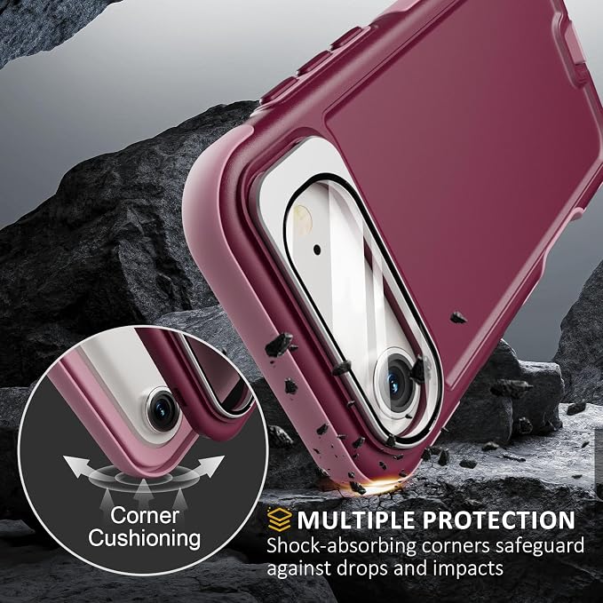 Follaroma Magnetic for iPhone 17 Air Case with Camera Stand, Purple Pink | Built-in Glass Camera Cover Stand,Compatible with MagSafe,Heavy Duty Shockproof Protective,Military-Grade Anti-DropDual Case - Image 5