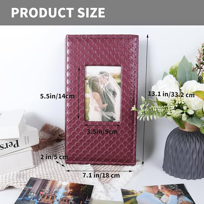 RECUTMS Photo Album 4x6 Pictures, 300 Pockets Large Capacity Picture Album | Acid-Free Black Pages, Leather Cover, Horizontal Pockets, Custom Photo Cover, Perfect for Wedding, Family&Trave - Image 5