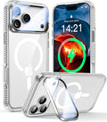 VOFATA [Upgraded Full Camera Protection] for iPhone 17 Pro Case with Camera Cover Stand [Fit for MagSafe][10FT Mil-Grade Protection] Transparent Magnetic iPhone 17 Pro Phone Case, Clear by VOFATA