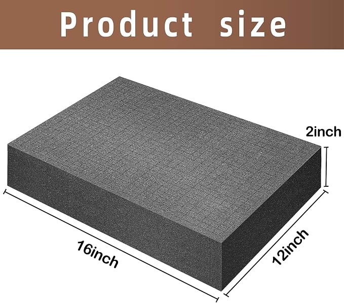 DECOHS 4 Pcs Pick Apart Foam Insert, 16'' x 12'' x 2'' Pre Cube Sheet Foams | Foam Block with Auxiliary Grids, Elastic Packing Foams for Board Game Box Cases Storage Drawer - Image 2