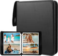 Photo Album 5x7 200 Pockets, Zip Photos Binder Album with 50Pcs Double Sided Pocket Sleeves, PU Leather Pictures Albums Folder, Seed Storage Binder Album (Black) by superaimi