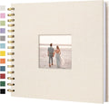 8"x8" Scrapbook Photo Album Linen Cover 20 Sheets 40 Pages White Paper | Beige Hardcover Kraft White Pages Memory Book, for Travel Wedding Guest Book Christmas Baby Shower Fits 4x6 & Instant Photos by Hiwhy