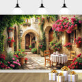 12X10ft Italian Theme Backdrop Italy Town Street Backdrop for Photography, Europe Village Town Landscape Photography Background Garden Tea Party Barnner Photo Studio Props, Color-3 by DRGILAU