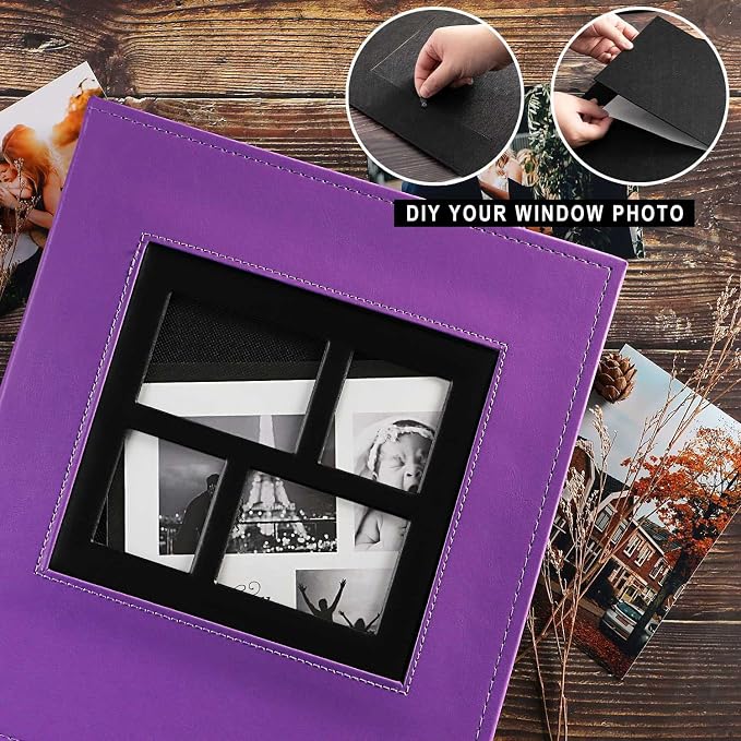 Ywlake Photo Album 4x6 600 Pockets Photos, Extra Large Capacity Family Wedding Picture Albums Holds 600 Horizontal and Vertical Photos Purple - Image 4