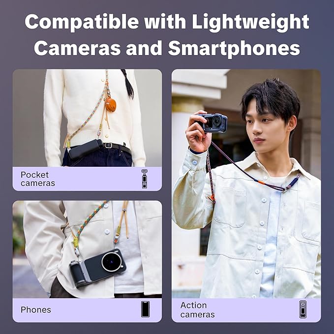 PGYTECH Camera Strap for DJI Osmo Pocket 4/3/Xtra Muse/Insta360 Luna Ultra | 2-in-1 Shoulder/Wrist Lanyard, Adjustable Crossbody Shoulder Strap for Outdoor/Travel/Vlogging/Video Record - Image 6