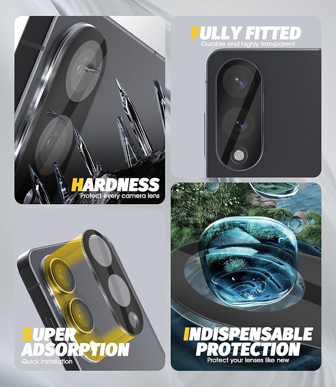Orzero (3 Pack) Camera Lens Protector Compatible for Samsung Galaxy S25 Edge, Protector de Cámera Tempered Glass 9H Precise Camera Cutouts Anti-Scratch Does Not Affect Night Shots and Flash - Image 4