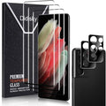 Didisky 3+2 Pack Screen Protector for Samsung Galaxy S21 Ultra Tempered Glass and Camera Lens Protector,3D Curved Full Coverage,Scratch-Resistant, HD,Easy to Use,Bubble Free, 9H by Didisky