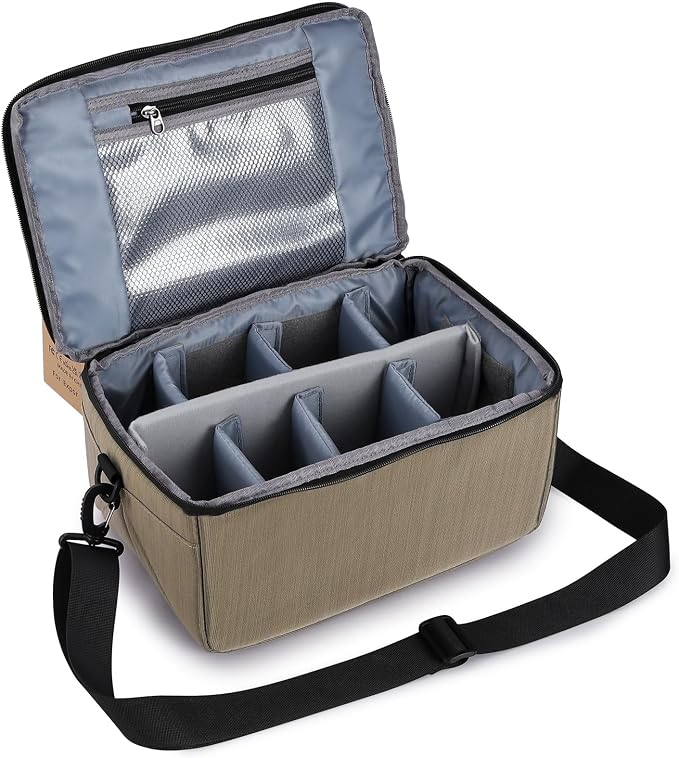Koolertron Dslr Camera Insert Bag Purse Universal Liner Lens Pouch Partition Protective Cover Waterproof Sleeve for Cannon/Nikon/Sony (Khaki) by Koolertron